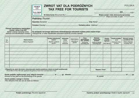 180-1U Zwrot VAT dla podróżnych