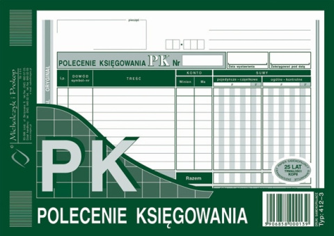 412-3 Polecenie księgowania
