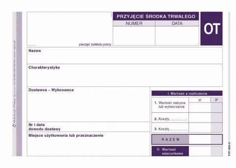 420-5 OT przyjęcie środka trwałego