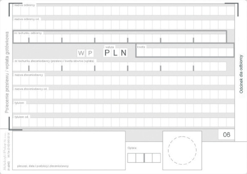 445-5m Polecenie przelewu - wpłata gotówkowa - 4 odcinkowe