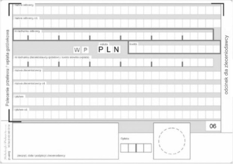 449-5M Polecenie przelewu wpłata gotówkowa 2-odcinkowe