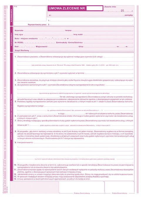 511-1U Umowa zlecenie