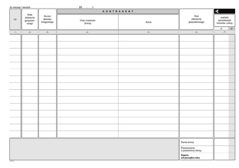 K-1u Podatkowa księga przychodów i rozchodów
