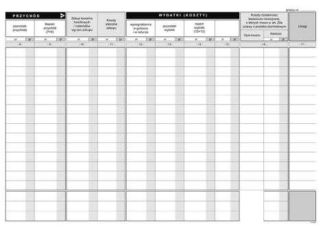 K-1u Podatkowa księga przychodów i rozchodów