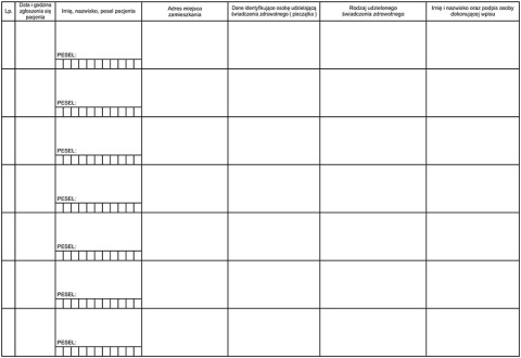Księga przyjęć A4 (poziom)
