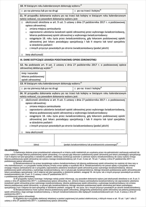 Deklaracja wyboru lekarza A4/2 - Komplet 100 szt. Deklaracja wyboru lekarza A4/2 - Komplet 100 szt.