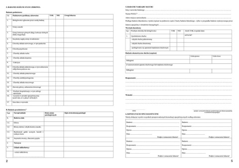 Karta badania lekarskiego dla kierowców A4 + A5