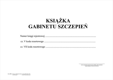 Książka gabinetu szczepień - Rejestrowa A4 (Poziom)