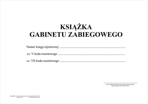 Książka gabinetu zabiegowego - Rejestrowa A4 (Poziom)