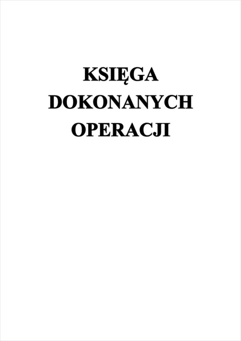Księga dokonanych operacji A4 (Pion)