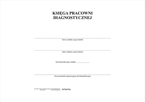 Księga pracowni diagnostycznej A4 (Poziom)