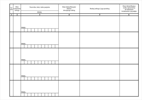 Księga zabiegów A4 (Poziom)