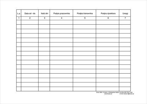 Kartoteka urlopów A5 - Karton