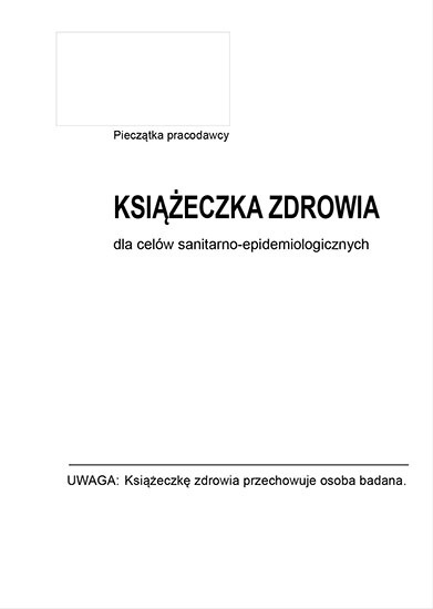 Książeczka zdrowia do celów sanitarno-epidemiologicznych A6