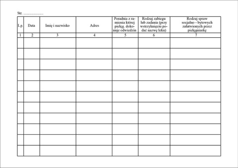 Książka pracy terenowej pielęgniarki A5