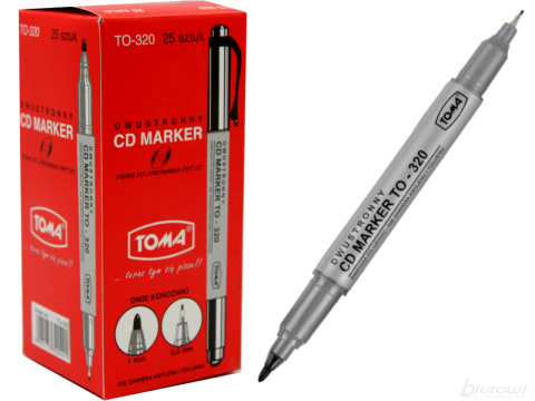 Pisak do CD TOMA dwustronny czarny TO-320
