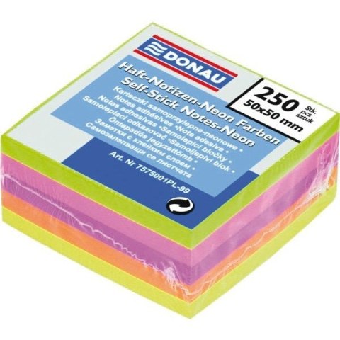 Karteczki Donau 50x50mm 5 kolorów (250)