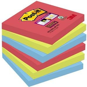 Karteczki Post-it Super Sticky 76x76mm (654-SS-PLAY) 6 kolorów (6x90)