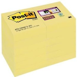 Karteczki Post-it Super Sticky 47.6x47.6mm (622-12SSCY-EU) żółte (12x90)
