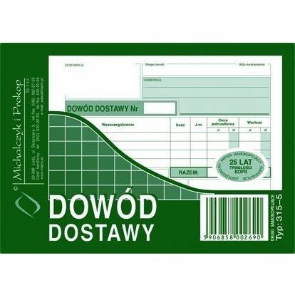 DOWÓD DOSTAWY A6 (WIELOKOPIA)