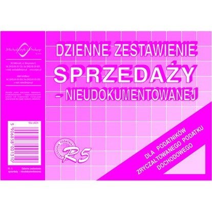 DZIENNE ZESTAWIENIE SPRZEDAŻY (NIEUDOKUMENTOWANEJ)