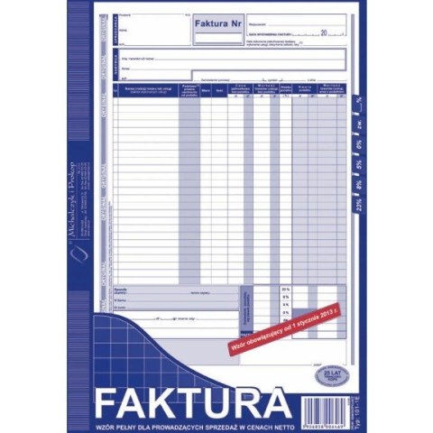 FAKTURA VAT A4 (O+1K)