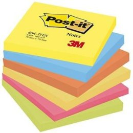 Karteczki Post-it 76x76mm (654-TFEN) 5 kolorów (6x100)