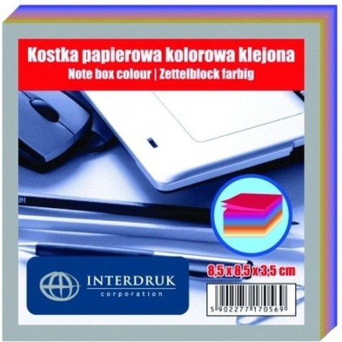 KOSTKA PAPIEROWA 85x85x35mm KLEJONA KOLOR
