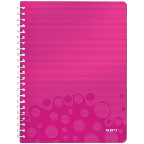 KOŁONOTATNIK LEITZ WOW A4/80K KRATKA RÓŻOWY