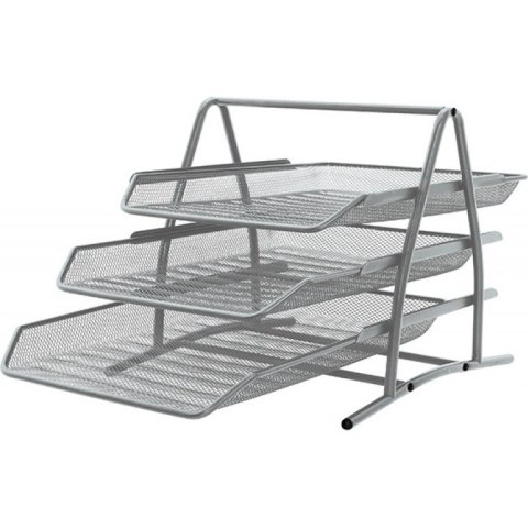 Zestaw 3 półek na dokumenty Q-Connect metalowy srebrny