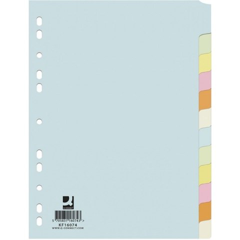 Przekładki kartonowe Q-Connect A4 12 kolorów