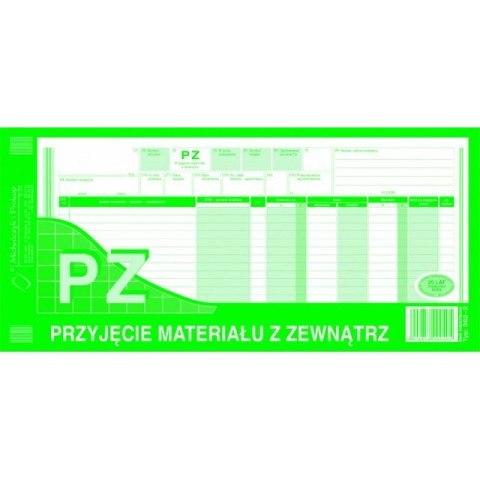 PRZYJĘCIE MATERIAŁU Z ZEWNĄTRZ 1/3 A3 (WIELOKOPIA)