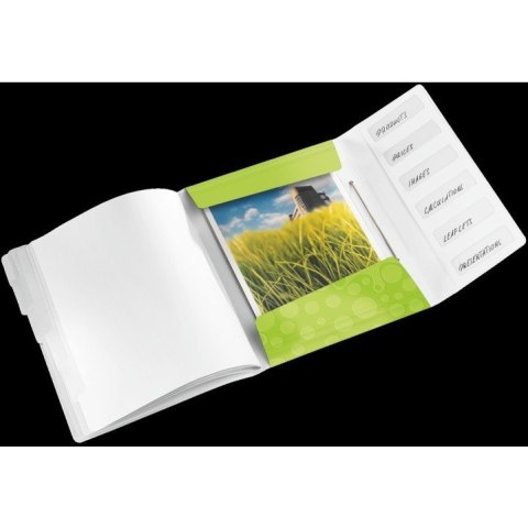 TECZKA Z GUMKĄ LEITZ WOW 6 PRZEKŁADEK ZIELONA