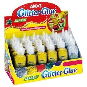 KLEJ Z BROKATEM AMOS 22ml 18 ZŁOTY + 6 SREBRNY (24)