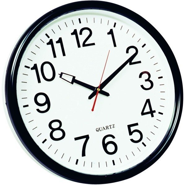 Zegar ścienny Q-Connect Wels 34cm czarny, CZARNY