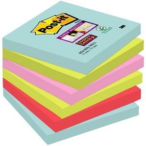 Karteczki Post-it Super Sticky 76x76mm (654-SS-COS) 4 kolory (6x90)