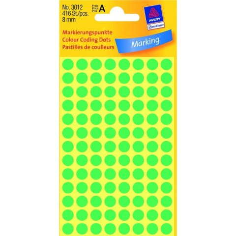 KÓŁKA AVERY śr.8mm TRWAŁE ZIELONE (4*104)