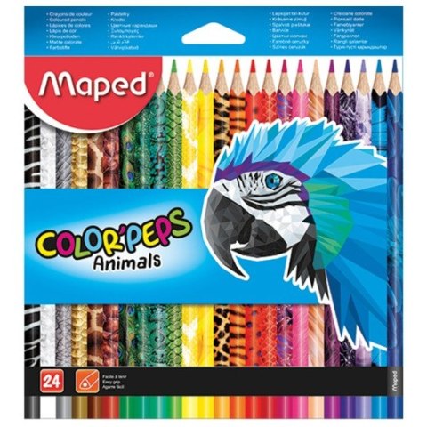 KREDKI OŁÓWKOWE MAPED COLOR'PEPS ANIMALS 24 KOLORY