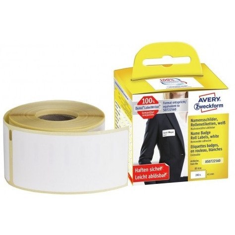 Etykiety na rolce Avery Zweckform 41x89mm białe (200)