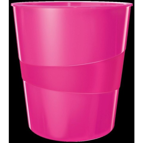 Kosz na śmieci Leitz Wow 15L różowy