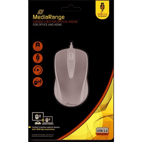 Mysz MediaRange MROS201 czarno-szara