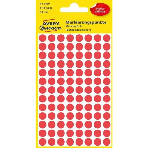 KÓŁKA AVERY śr.8mm USUWALNE CZERWONE (4x104)