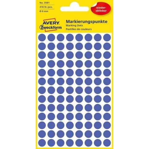 KÓŁKA AVERY śr.8mm USUWALNE NIEBIESKIE (4x104)