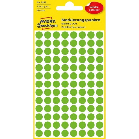 KÓŁKA AVERY śr.8mm USUWALNE ZIELONE (4x104)