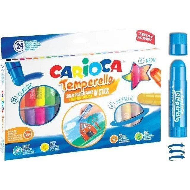 Farby w sztyfcie Carioca Tamparello 24 kolory