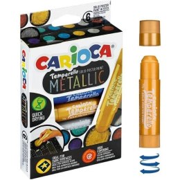 Farby w sztyfcie Carioca Tamparello Metallic 6 kol