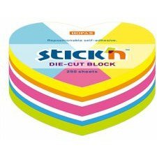Karteczki Stick'n 64x67mm serce 5 kolorów (250)