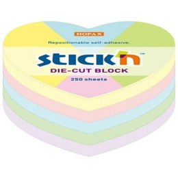 Karteczki Stick'n 64x67mm serce 5 kolorów (250)