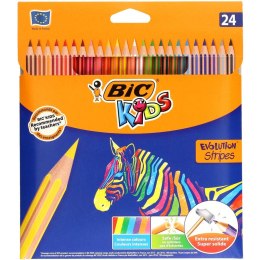 Kredki ołówkowe BiC Kids Evolution Stripes 24 kolory