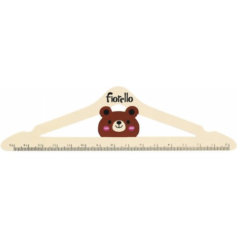 Linijka drewniana Fiorello 15cm miś wieszak